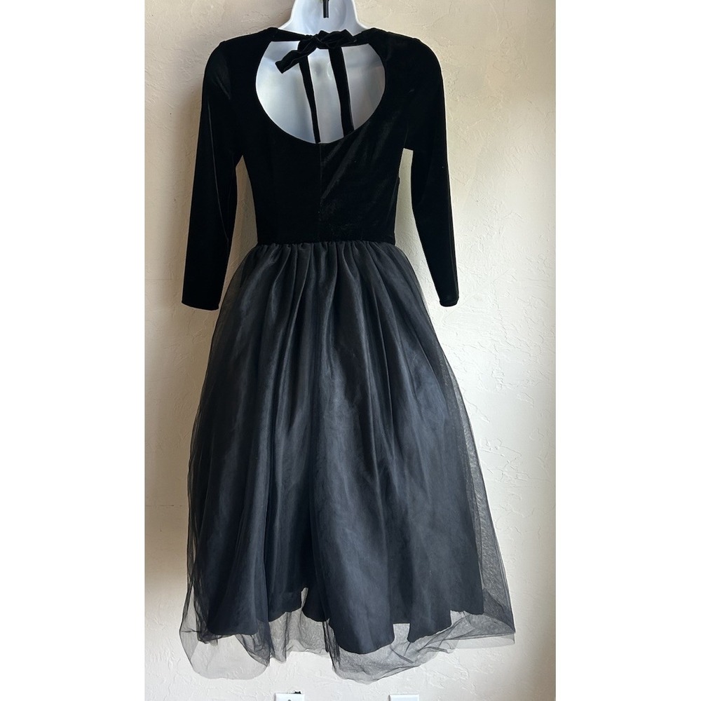 Modcloth X Collectif Doll Dress XS Black Tulle Party Dark Romantic Velvet Goth - Picture 3 of 10